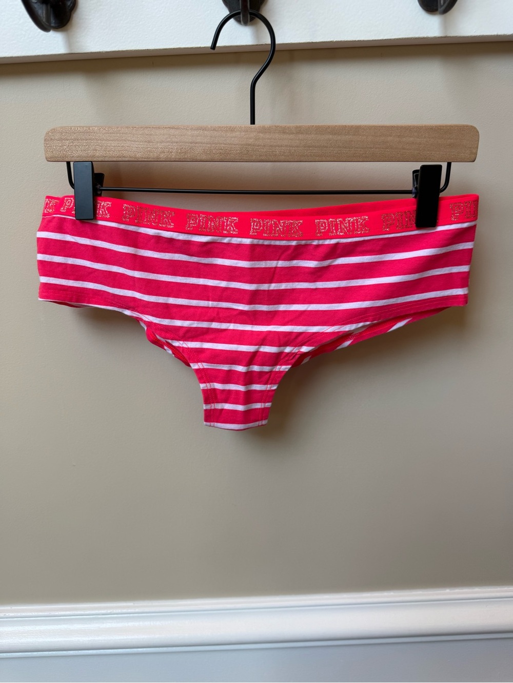 Victoria's Secret PINK Hot Pink and White Striped Cheeky Bottoms